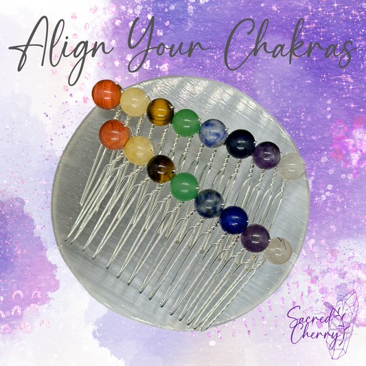 Align Your Chakras Crystal Bead Hair Comb