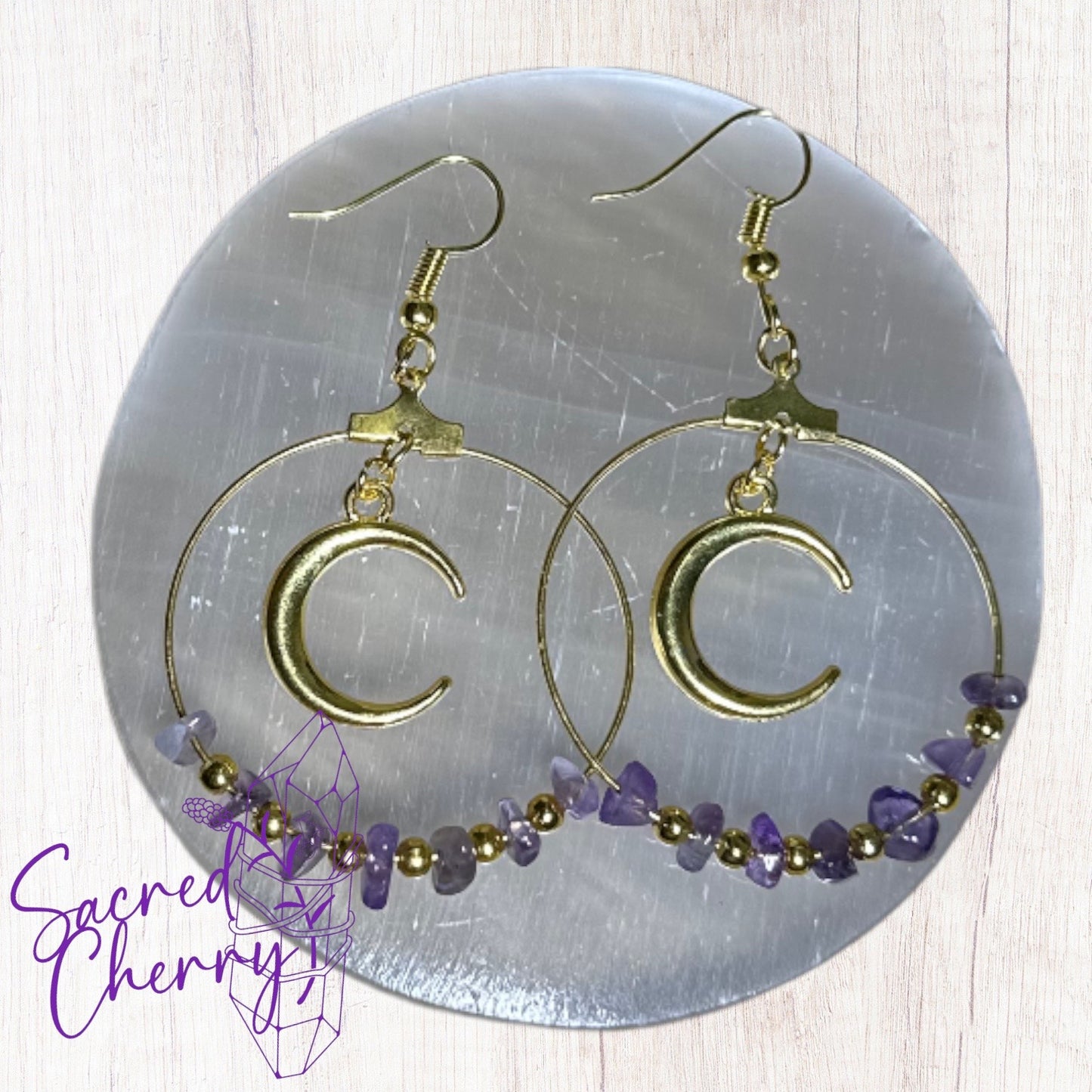 Amethyst Moon Earrings