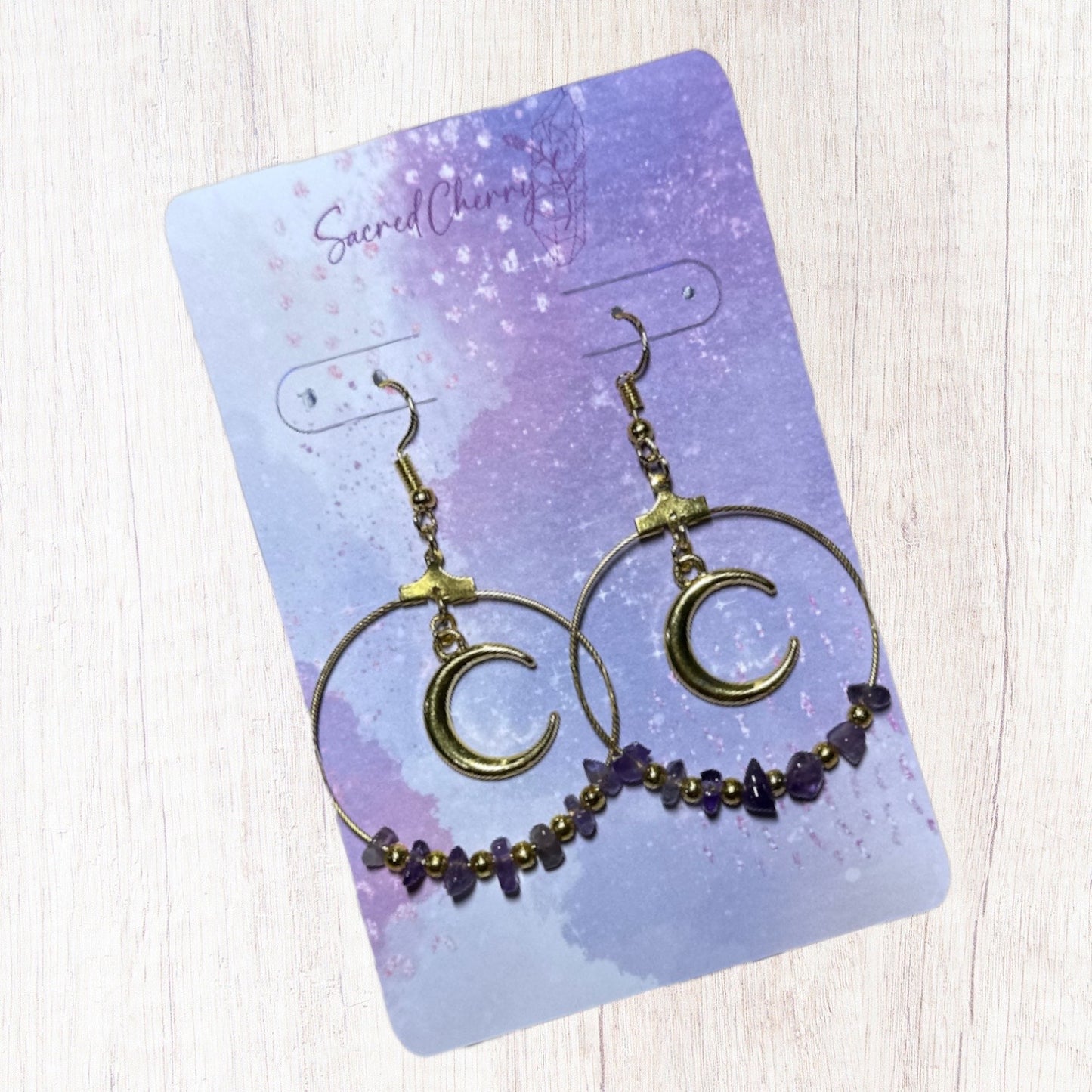 Amethyst Moon Earrings