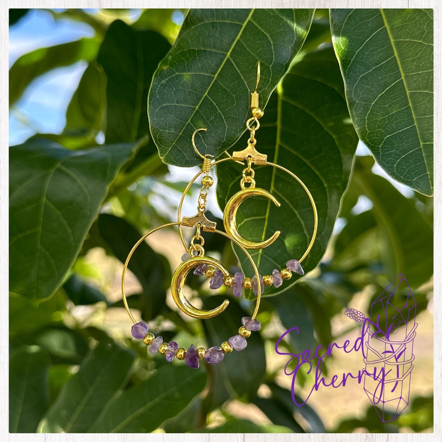 Amethyst Moon Earrings