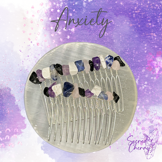 Anxiety Crystal Chip Hair Comb