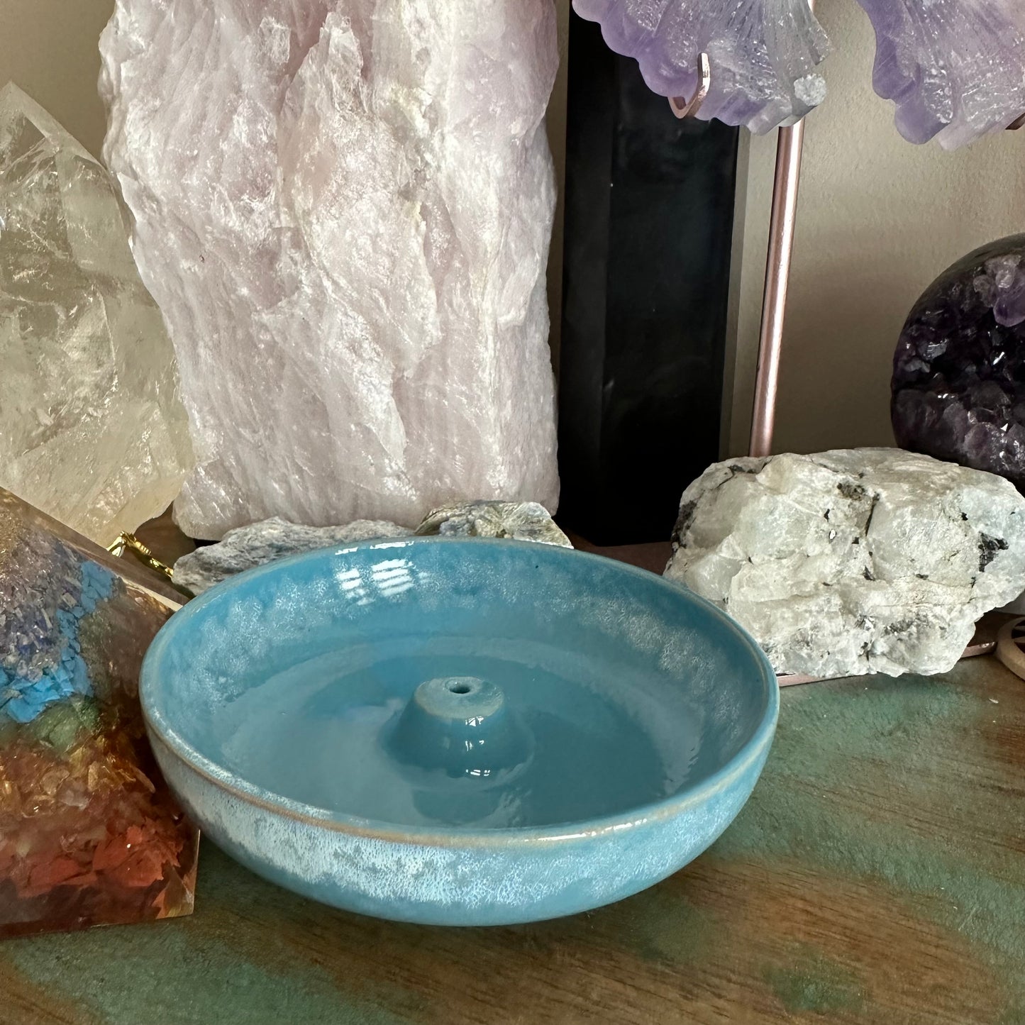 Blue Rustic Dish Incense Holder