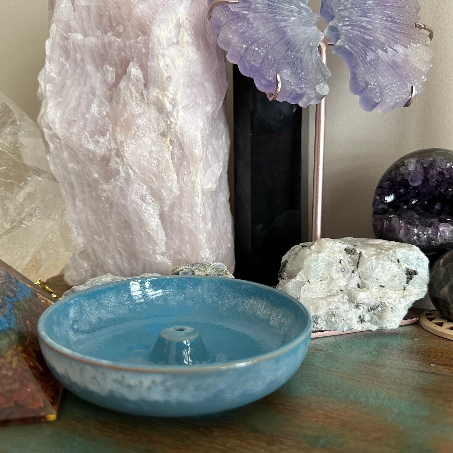 Blue Rustic Dish Incense Holder