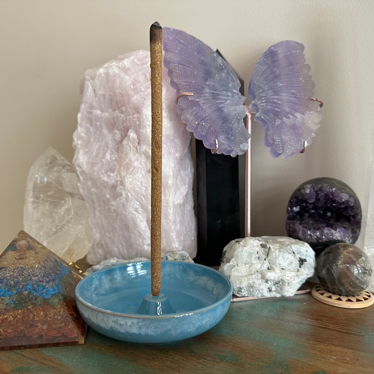 Blue Rustic Dish Incense Holder