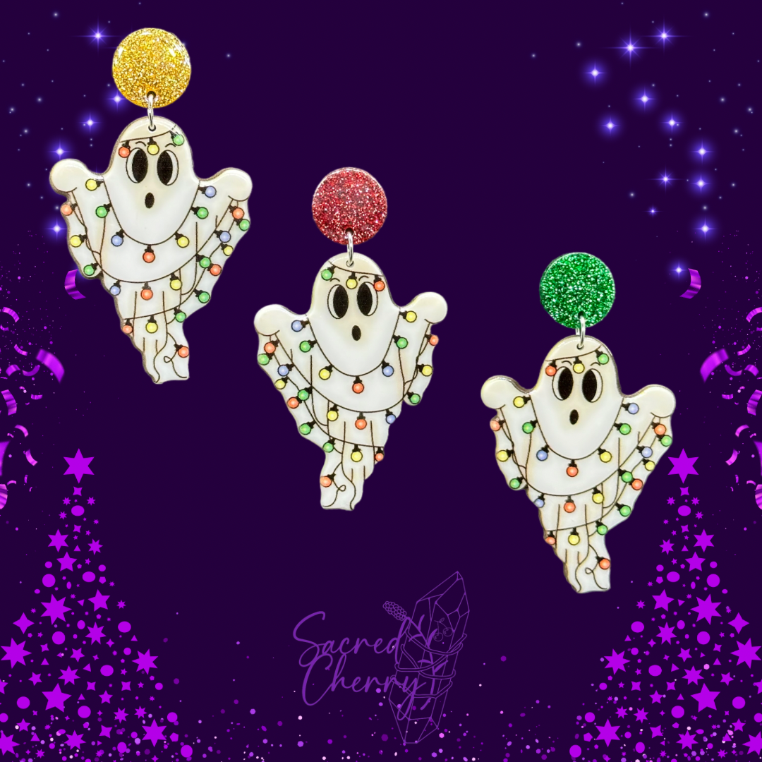 Christmas Light Ghost Earrings