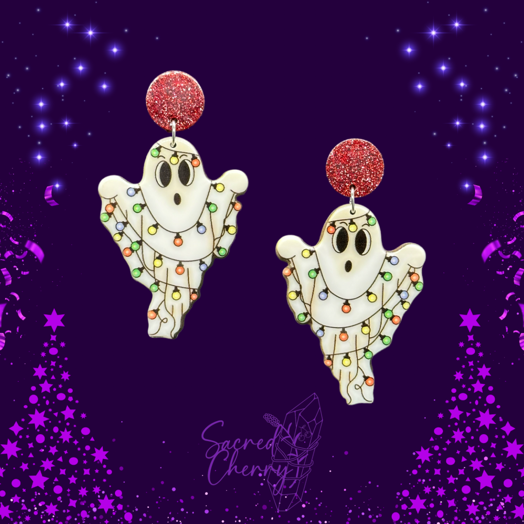 Christmas Light Ghost Earrings