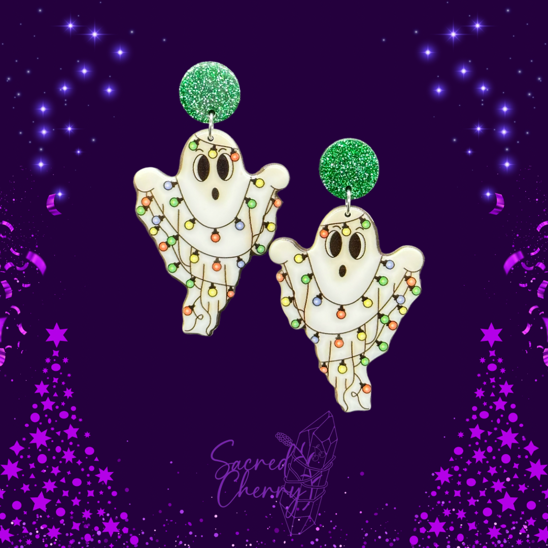 Christmas Light Ghost Earrings