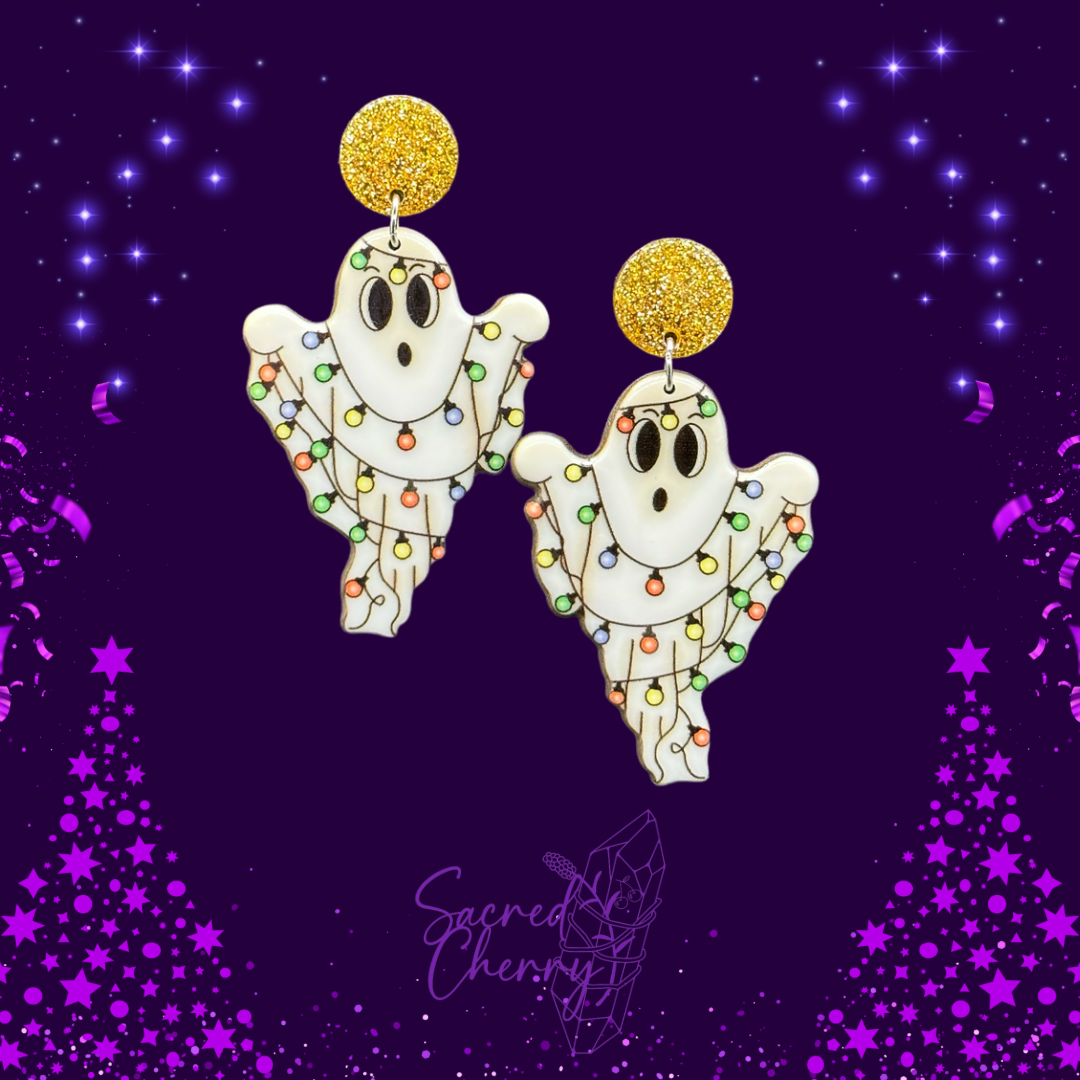 Christmas Light Ghost Earrings