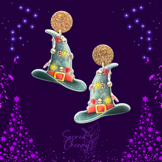 Christmas Witch Hat Earrings