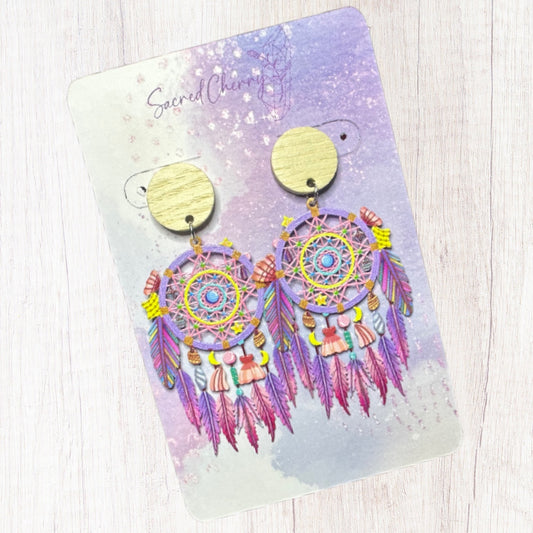 Dreamcatcher Lilac Earrings