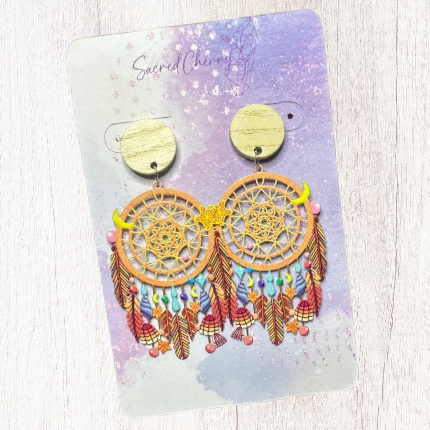 Dreamcatcher Natural Earrings