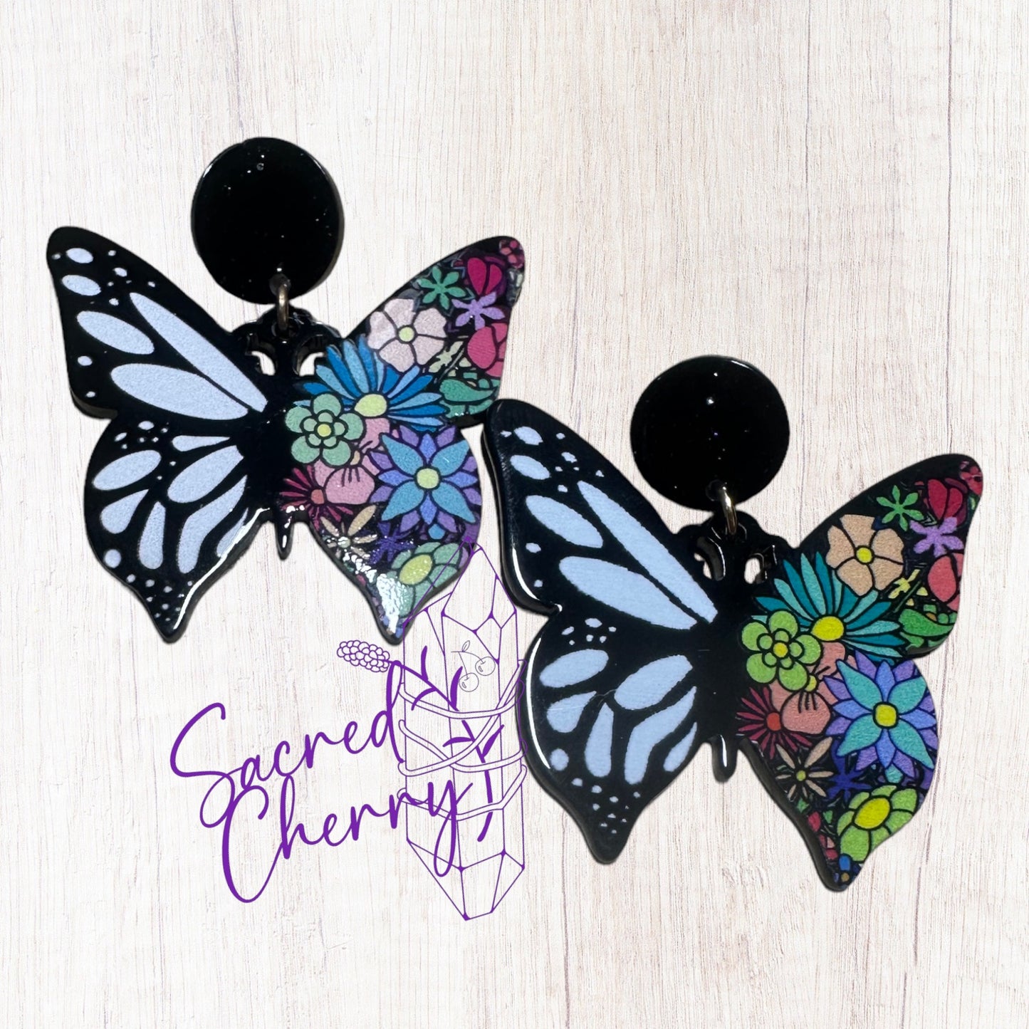 Floral Butterfly Earrings