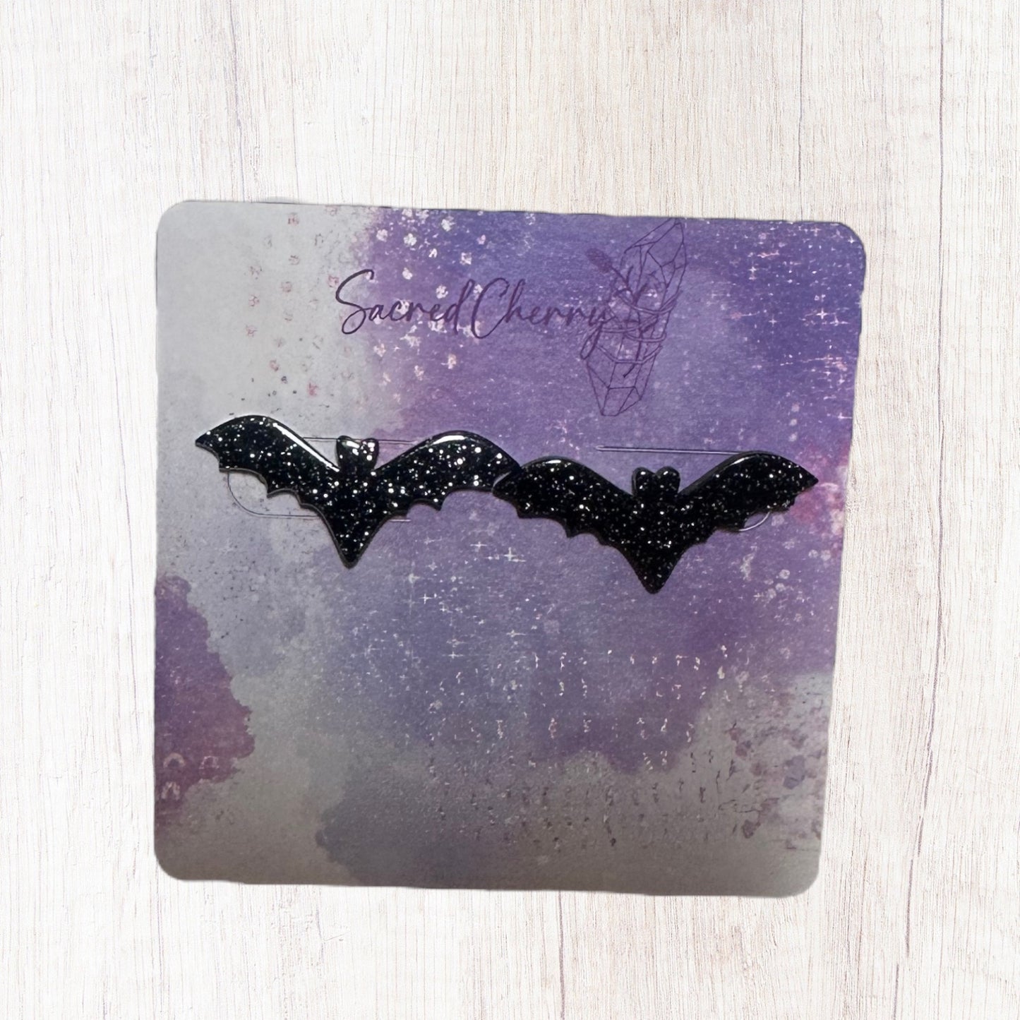 Halloween Glitter Bat Stud Earrings