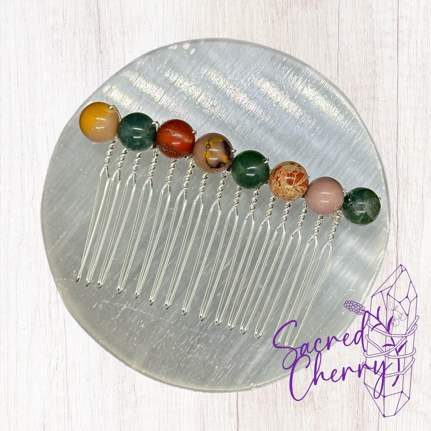 Grounding Crystal Bead Hair Comb