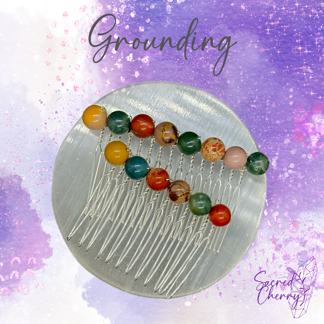 Grounding Crystal Bead Hair Comb