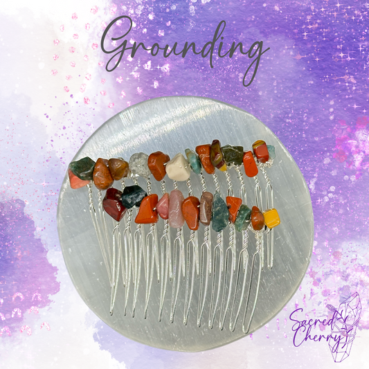 Grounding Crystal Chip Hair Comb