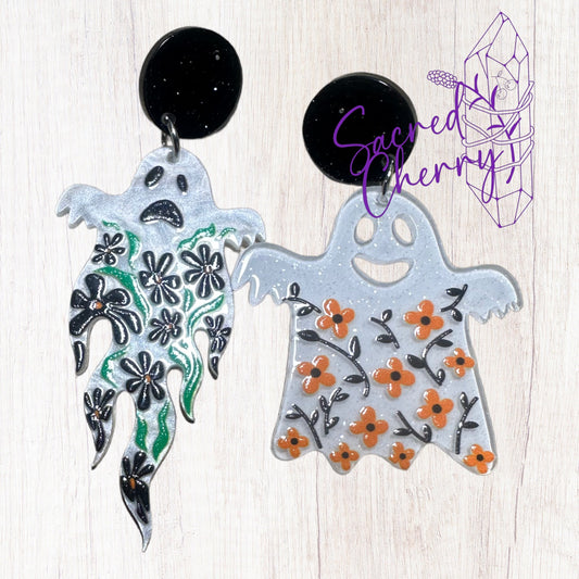 Halloween Floral Ghost Mix Earrings