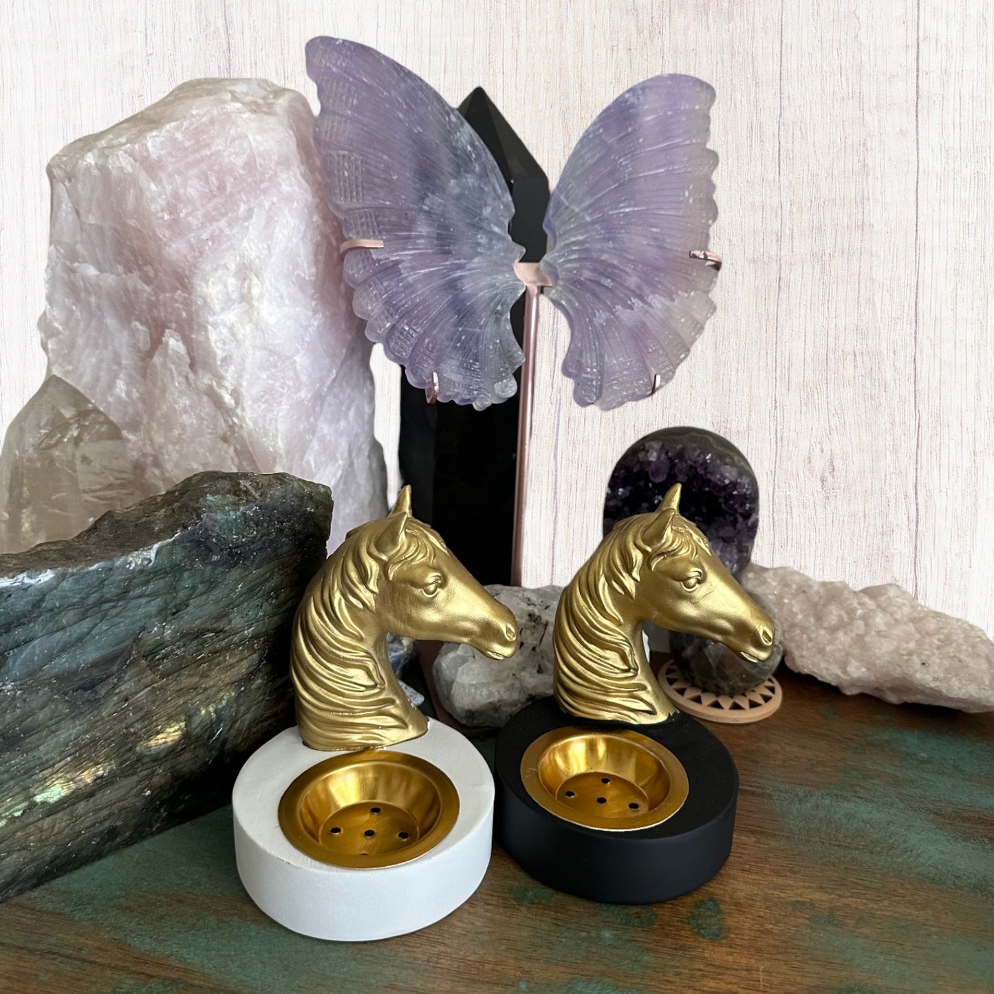 Golden Horse Head Incense Holder