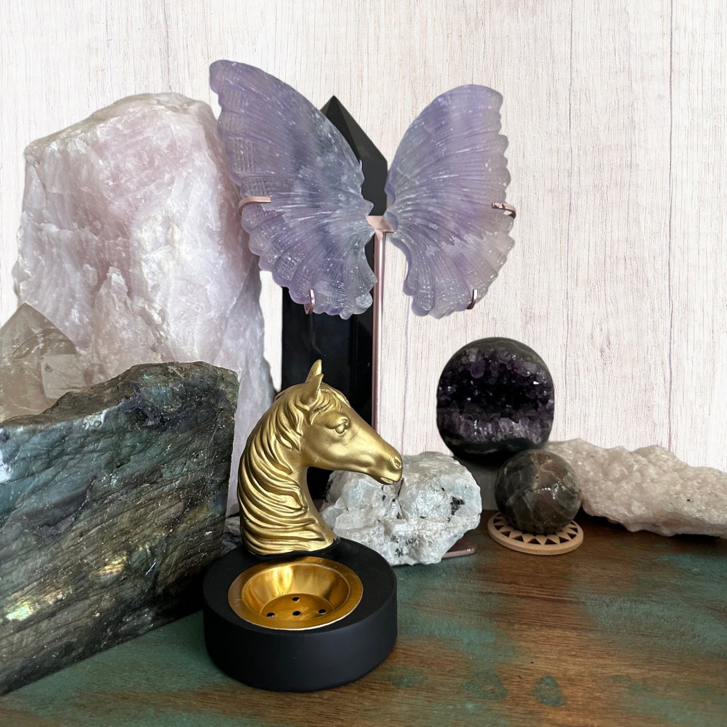 Golden Horse Head Incense Holder