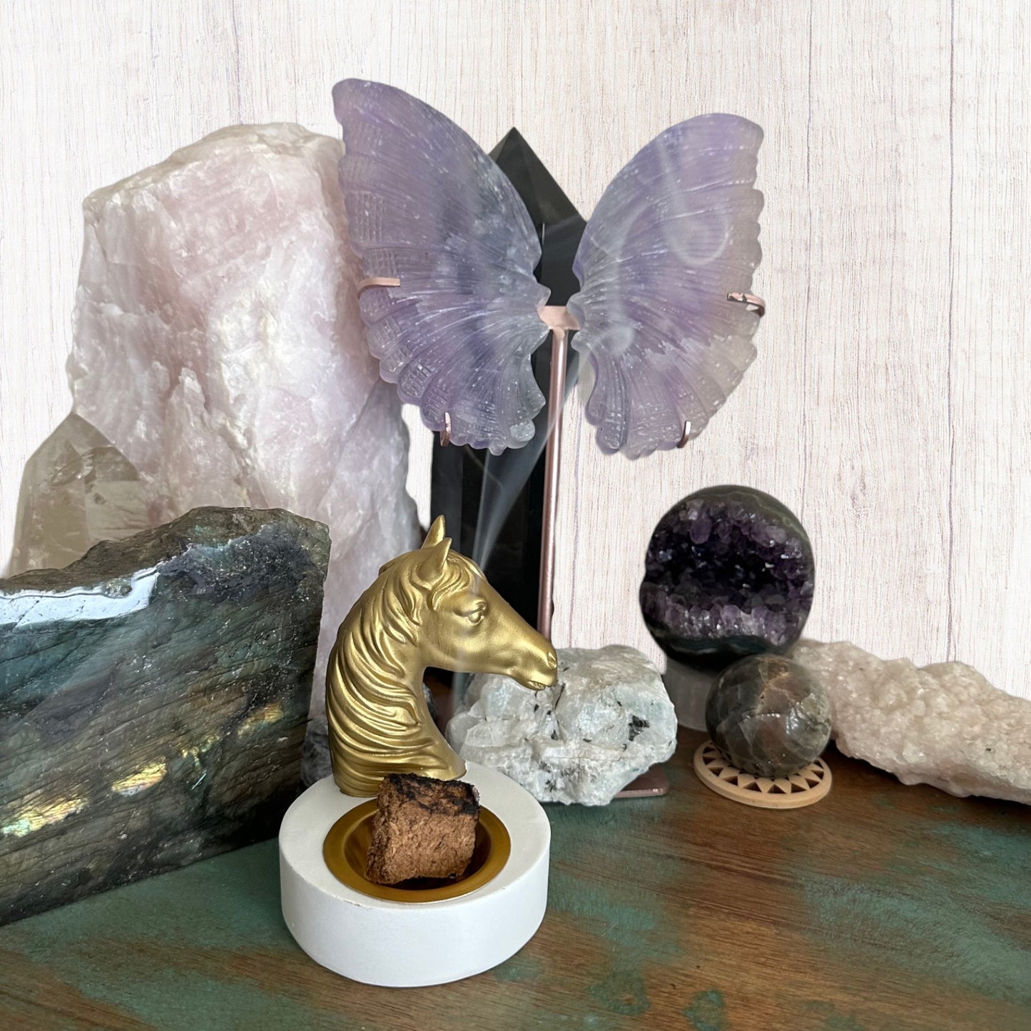 Golden Horse Head Incense Holder