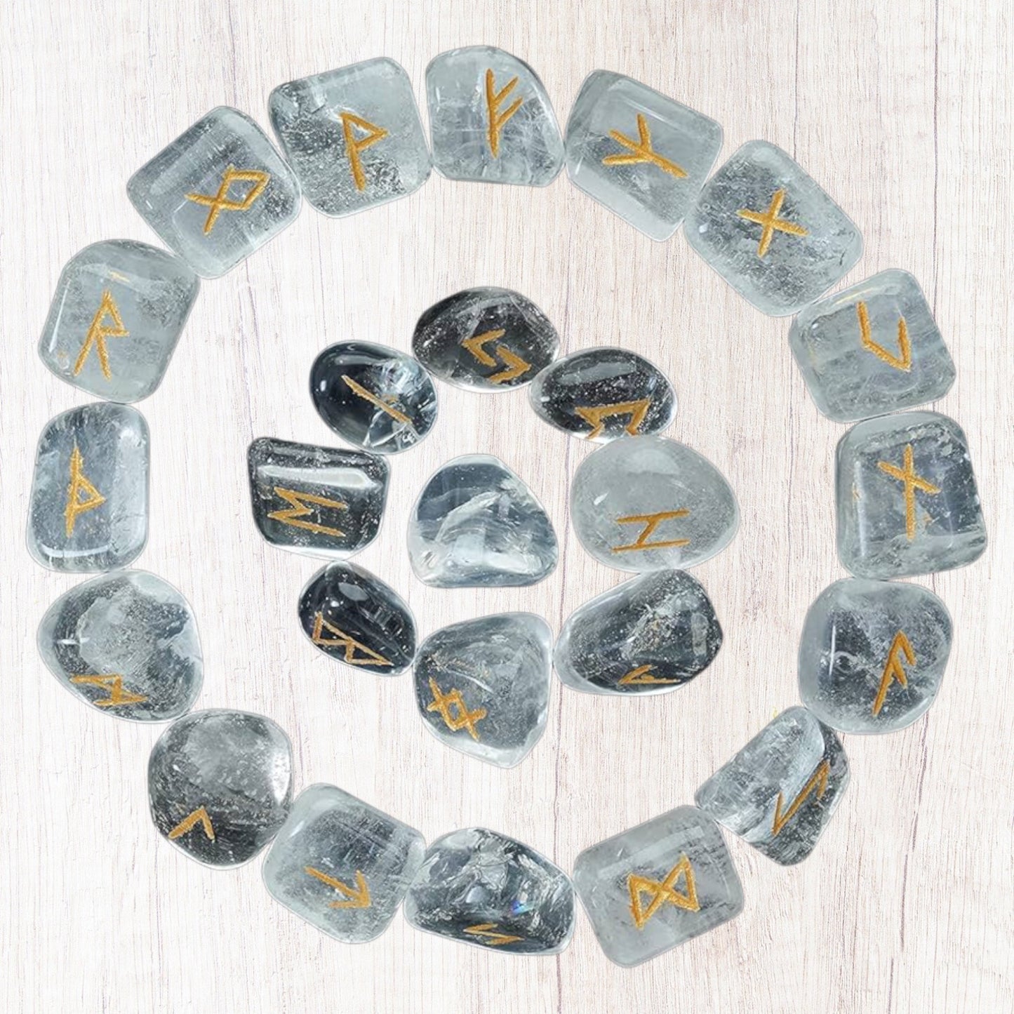 Clear Hyaline Quartz Runes