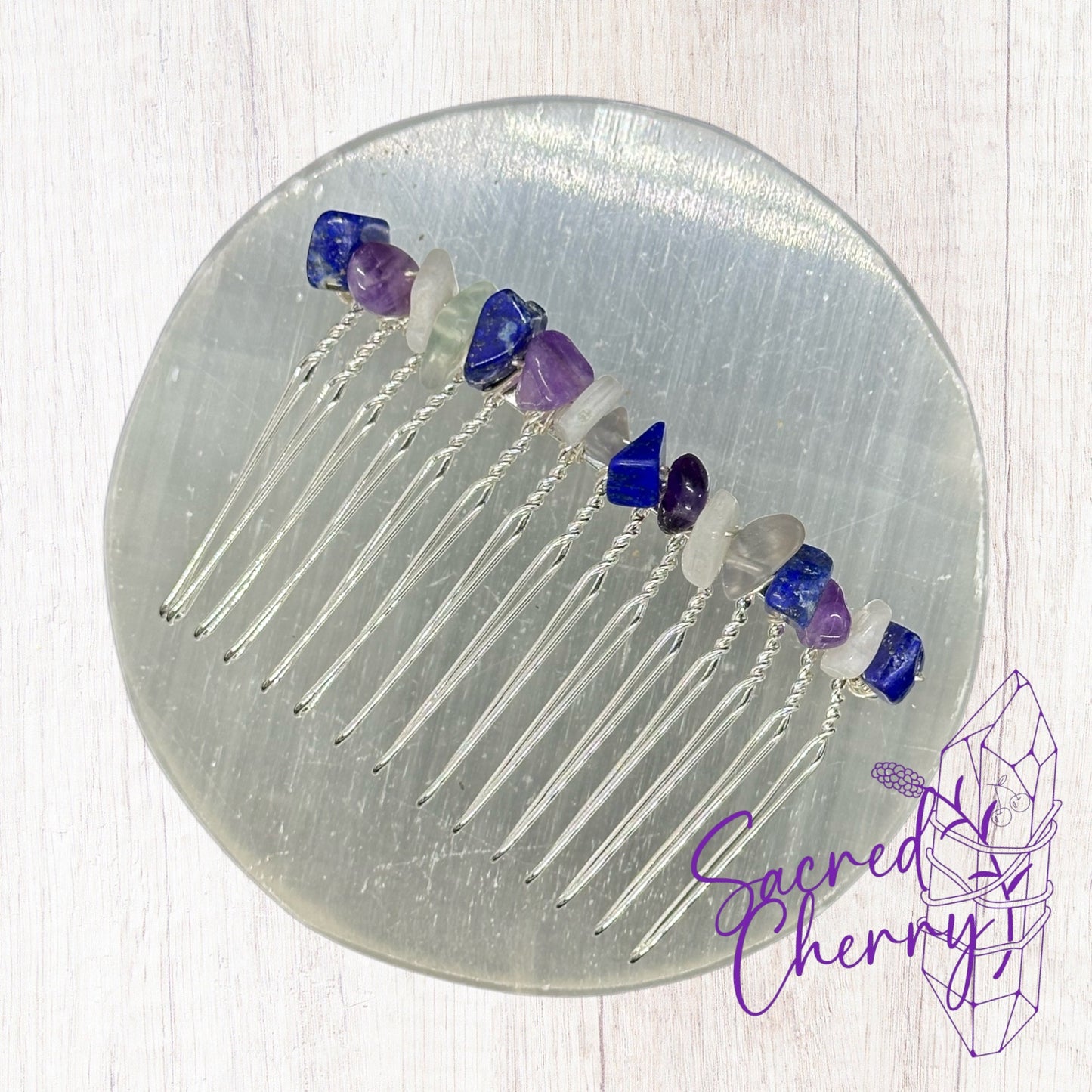 Manifestation Crystal Chip Hair Comb