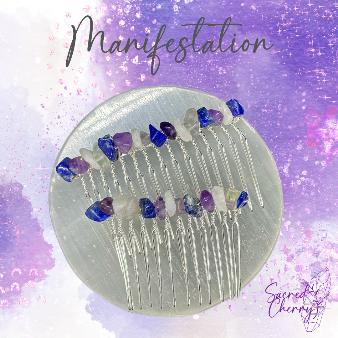 Manifestation Crystal Chip Hair Comb