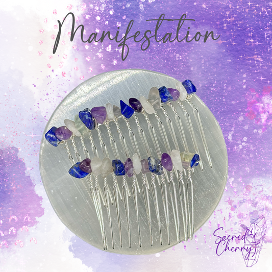 Manifestation Crystal Chip Hair Comb