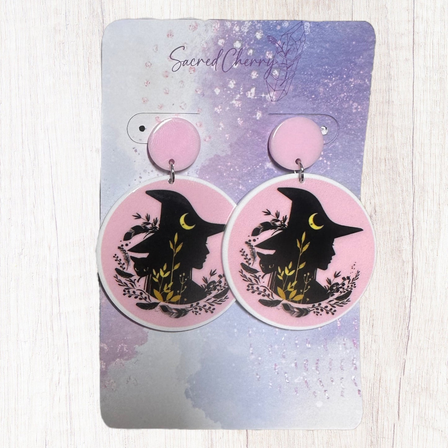 Pink Witch Earrings