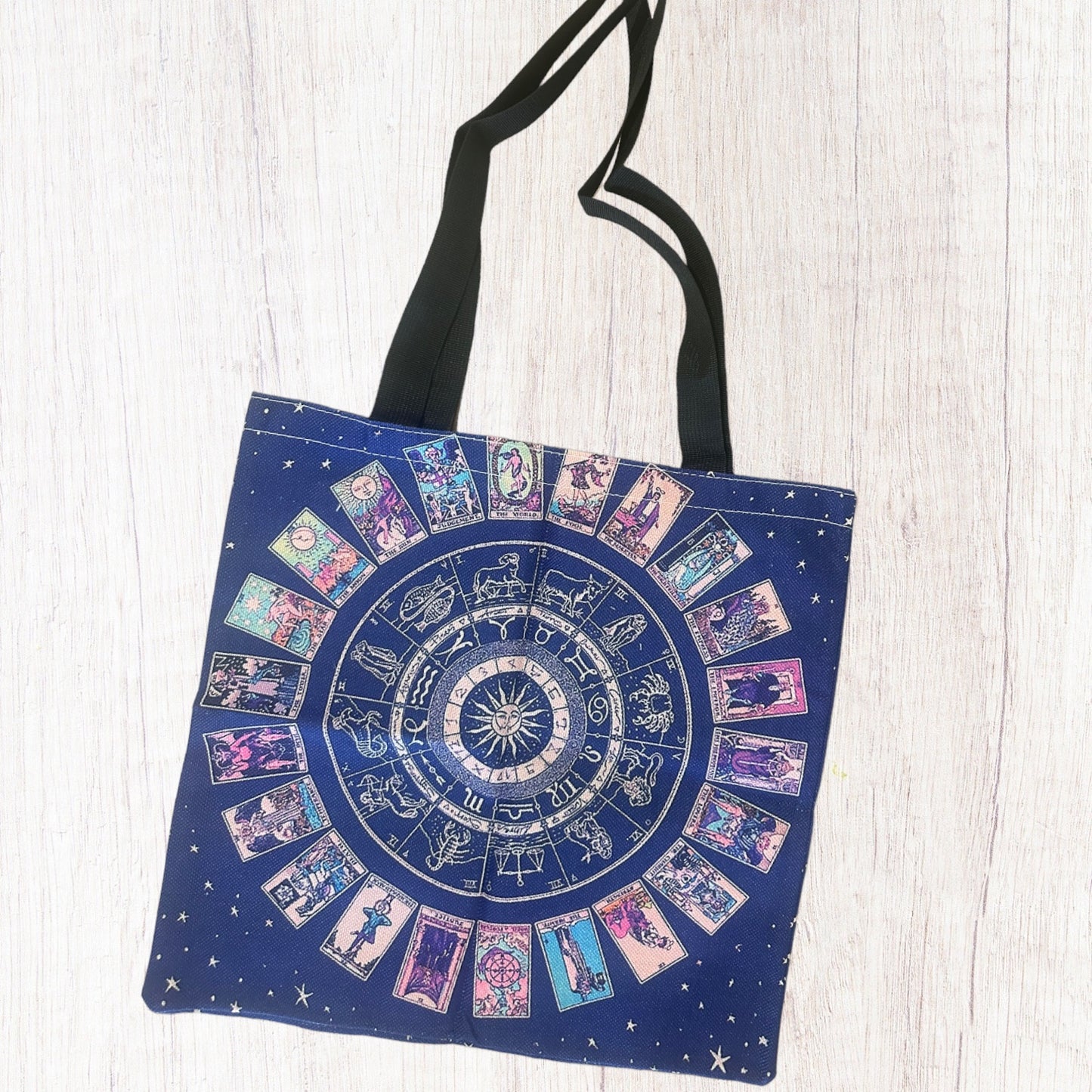 Tarot Shopper Tote: Astrology Blue/Purple