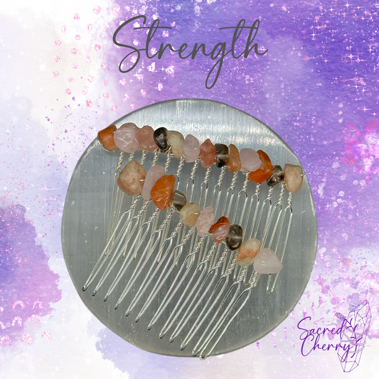 Strength Crystal Chip Hair Comb