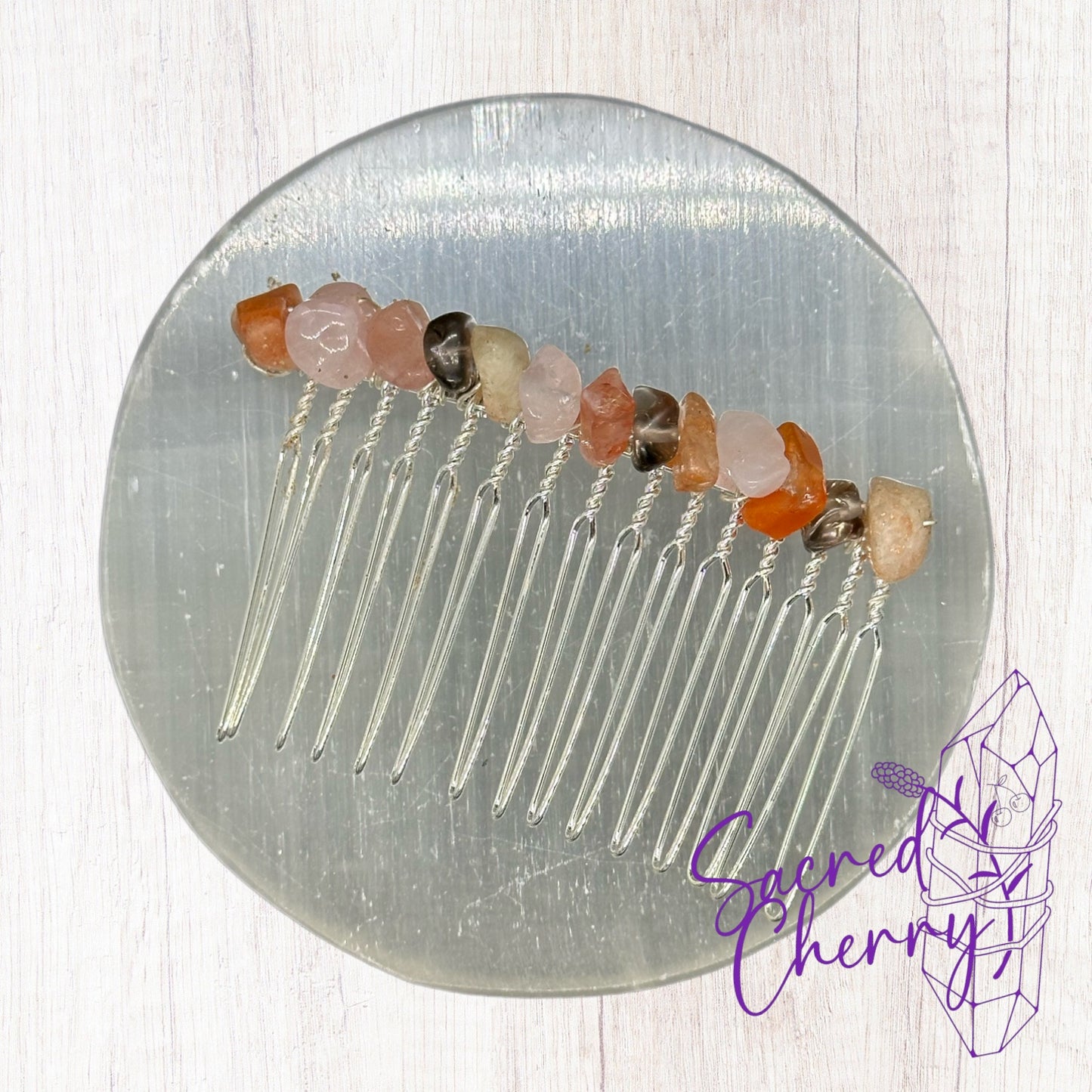 Strength Crystal Chip Hair Comb