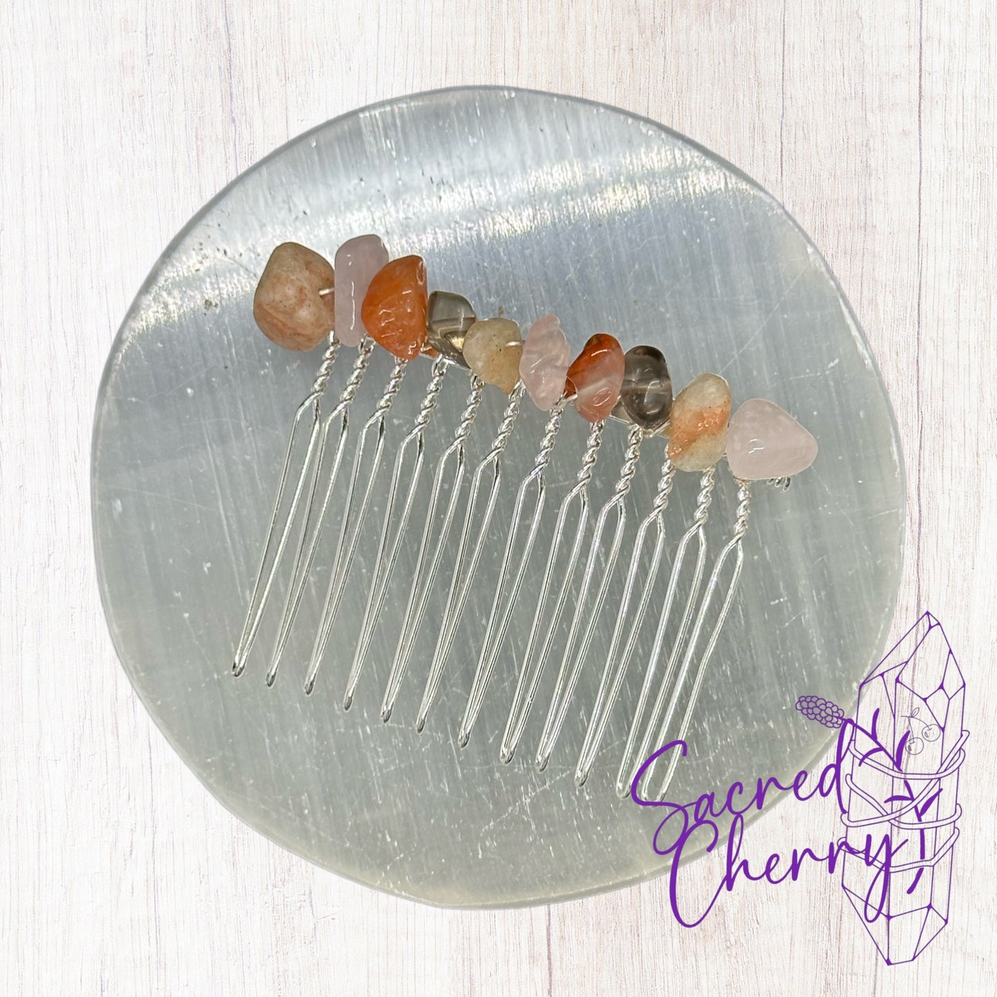 Strength Crystal Chip Hair Comb