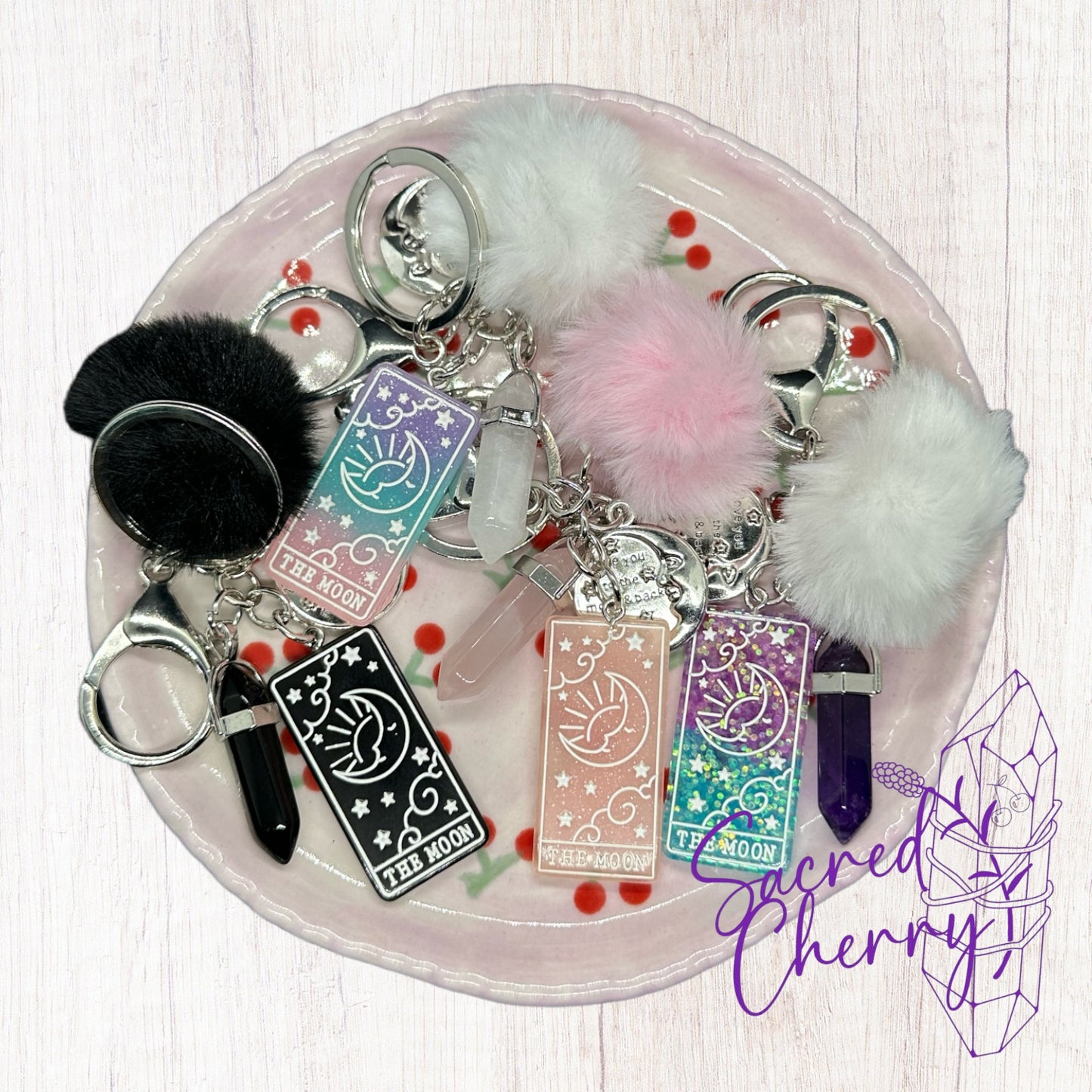 Crystal & The Moon Tarot Keychains