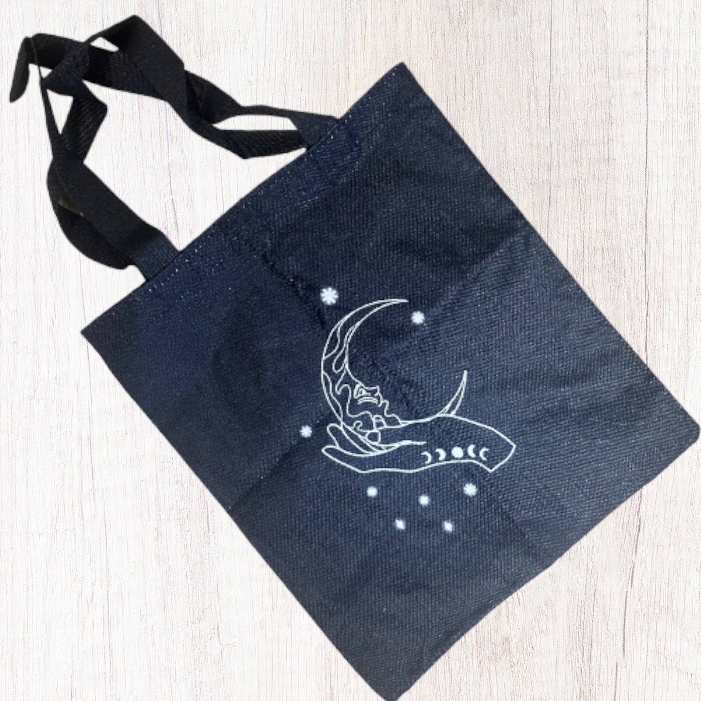 Shopper Tote: Hand Crescent Moon Black