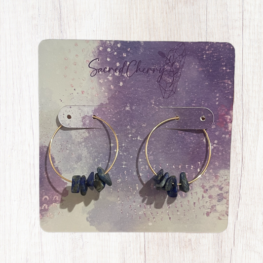 Lapis Lazuli Hoop Earrings