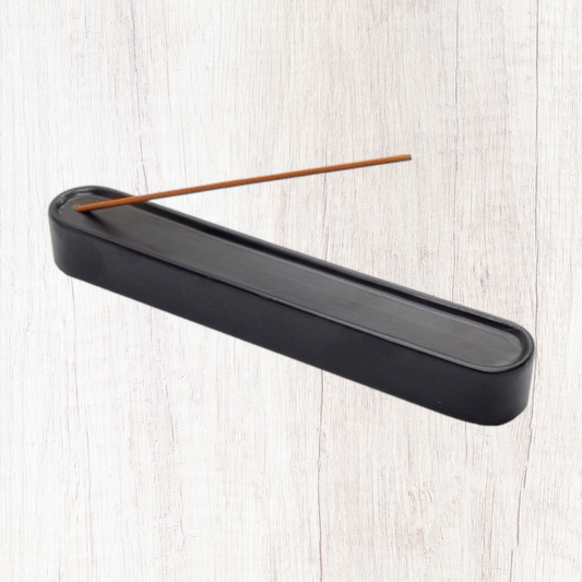 Black Ceramic Incense Holder Long