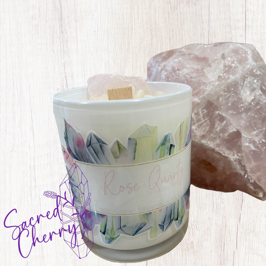 Rose Quartz Crystal Infused Candle