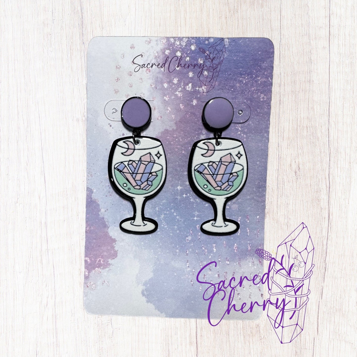 Pastel Crystal Wine Earrings