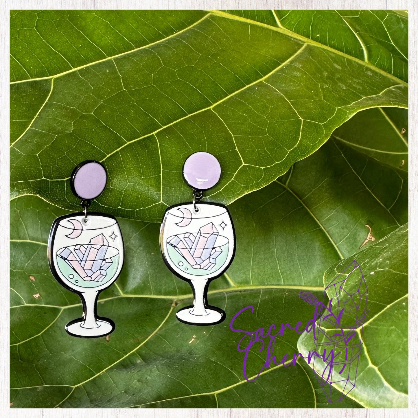 Pastel Crystal Wine Earrings